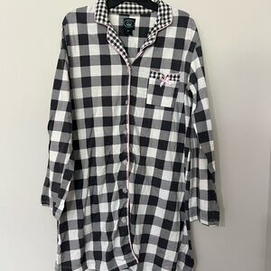 Laura Ashley Plaid Nightgown with Pink Accents